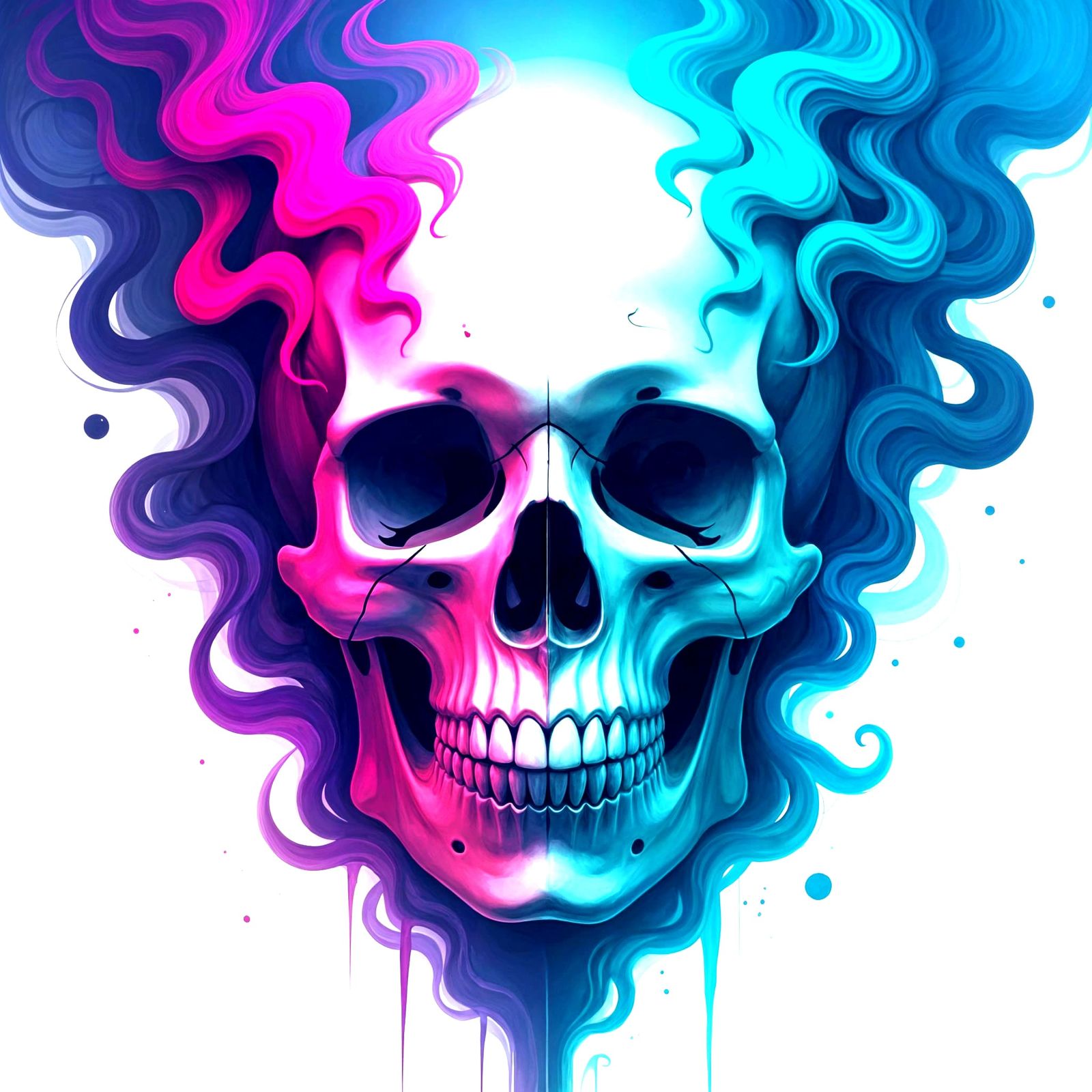 Skull evil opulence graffiti splash