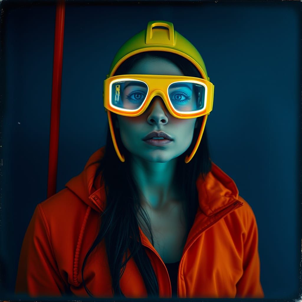 Radioactive Cyanotype Portrait of Avant-Garde Lifeguard