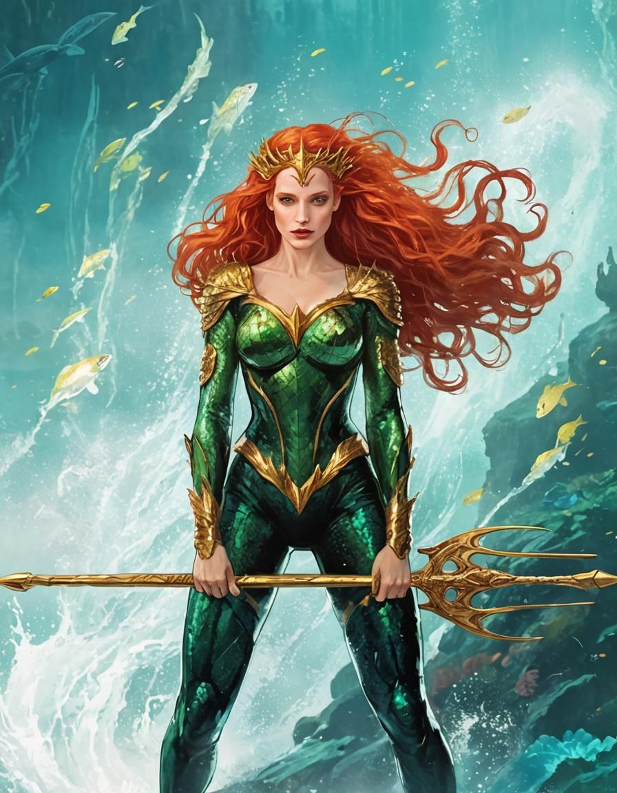 Queen Mera of Atlantis in Biomechanical Style