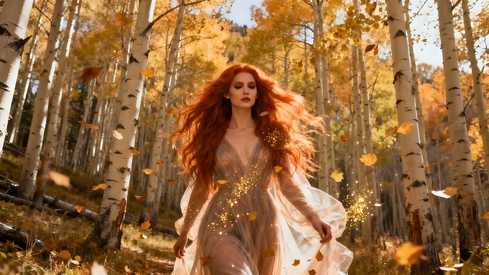 Goddess of Autumn in Colorado Forest