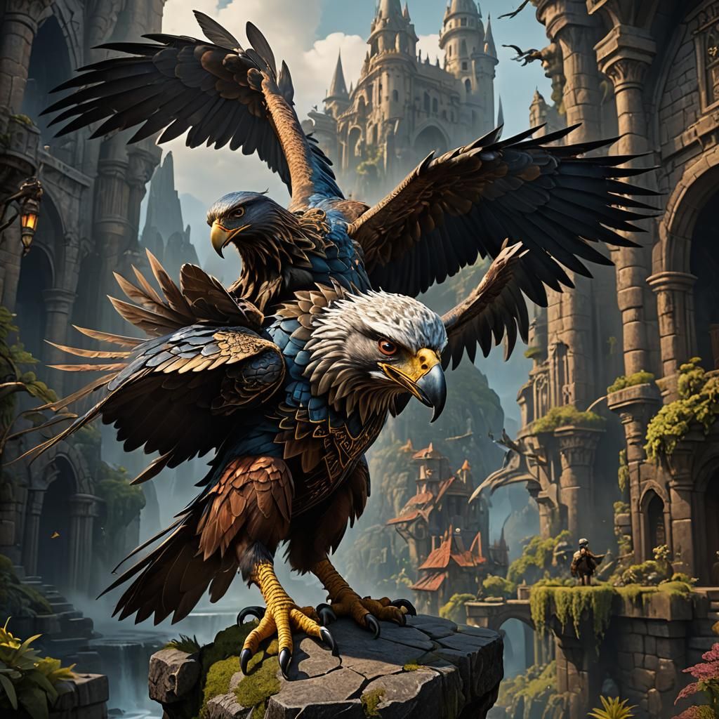 D&D Aarakocra Owl Character in Detailed Painting