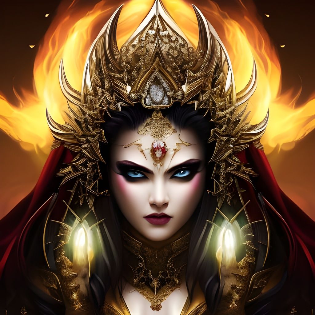 Creepy Goddess of Revenge in Anime Key Visual Style