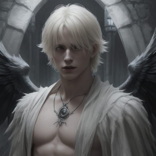 Spectral Child Angel with Diamond Eyes as Gothic Horror