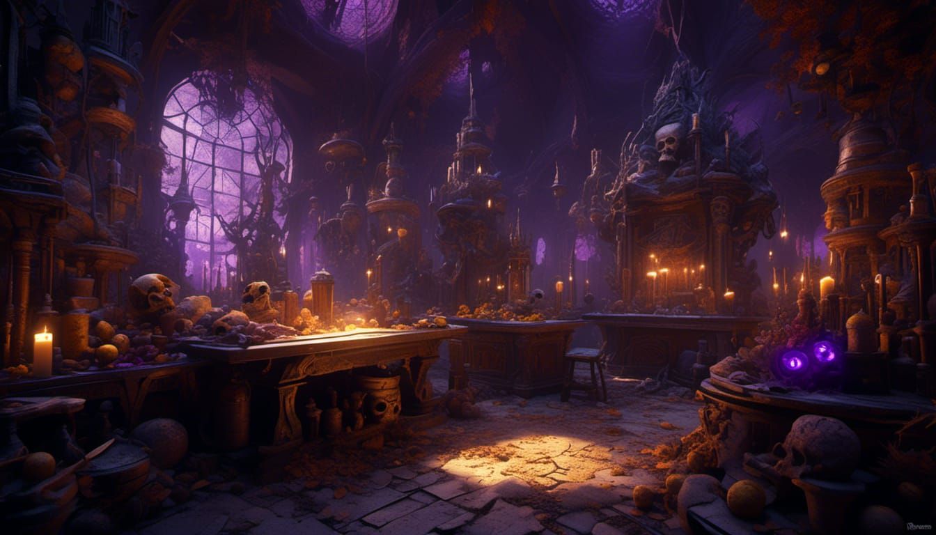 Necromancer's Lab: Dark Fantasy Concept Art in 8K