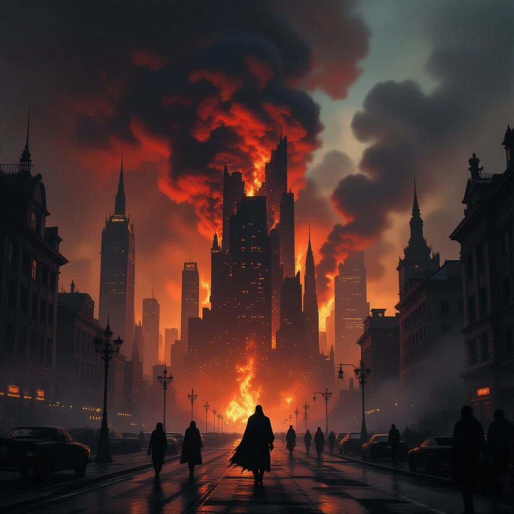 Infernal Metropolis: A Dark Fantasy Cityscape