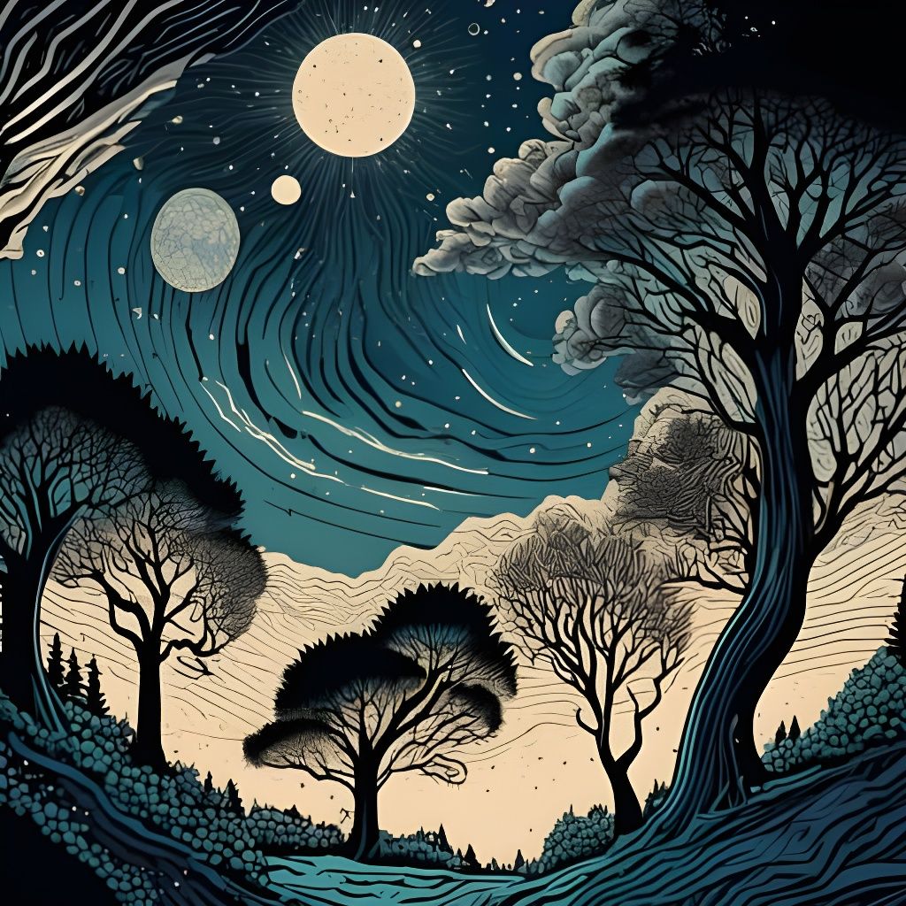 Abstract Moonlight Impression