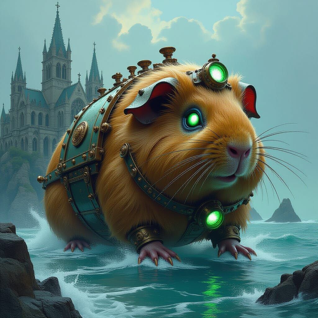 Steampunk Guinea Pig Emerges From the Ocean