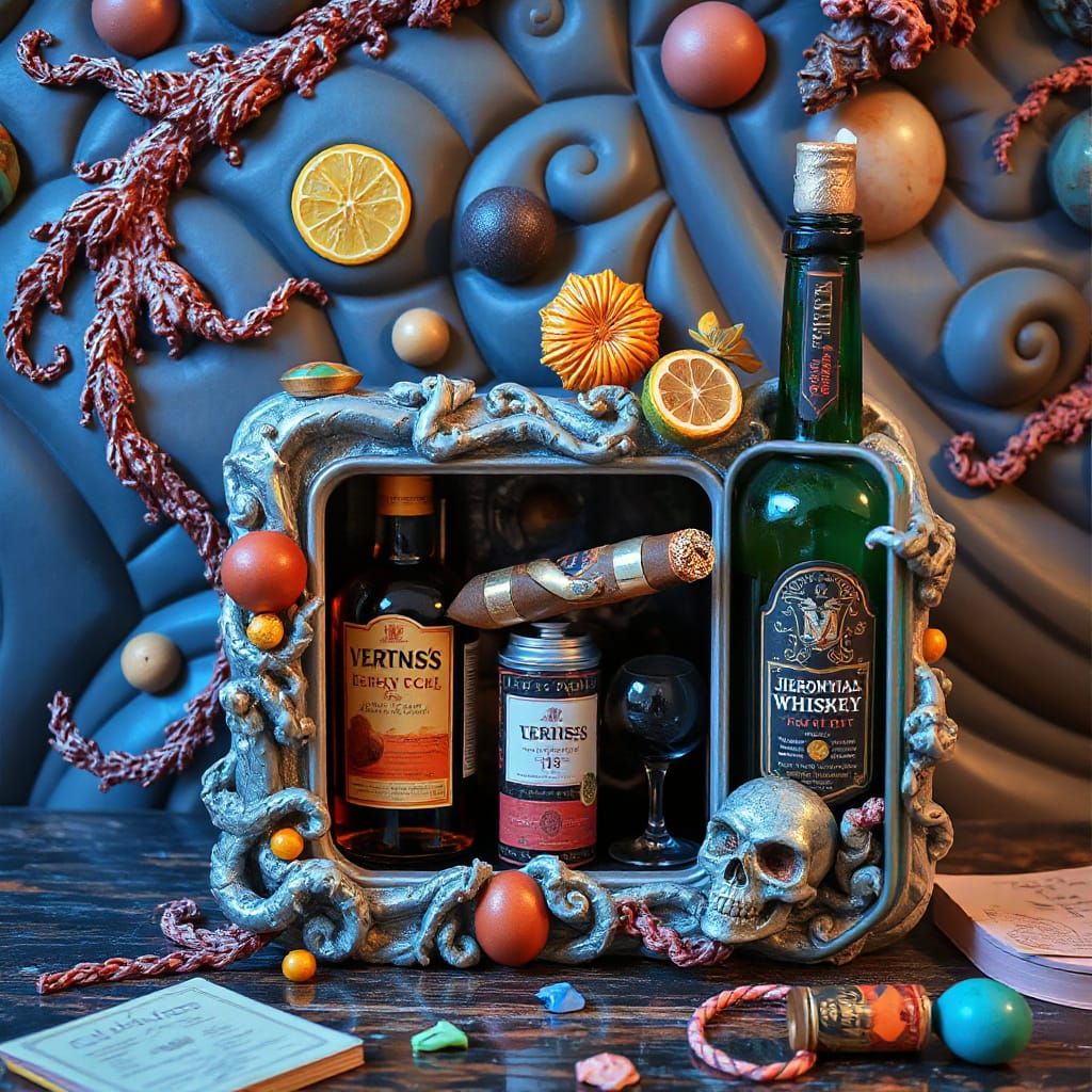 Surreal Vaporwave Jerry Can Whiskey Mini Bar