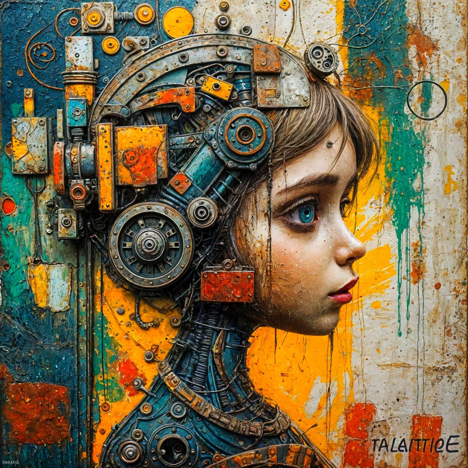 Dystopian Elegance in Textured Abstraction