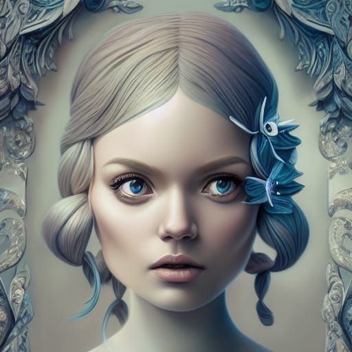 Beautiful Princess Portrait in Detailed 3D Style