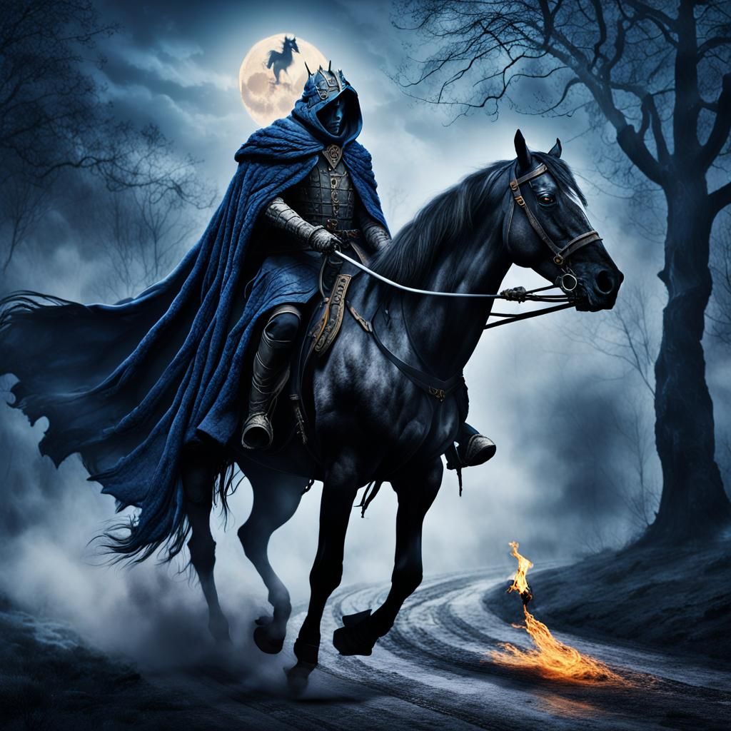 Headless Horseman in Dark Fantasy Illustration
