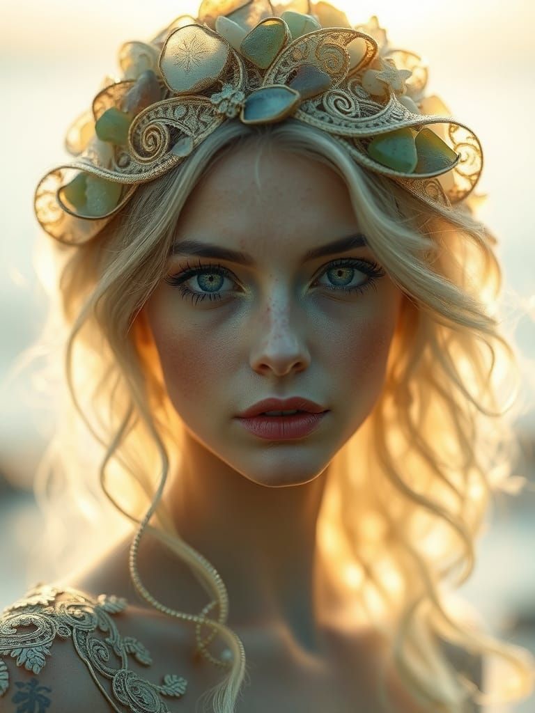 Mystical Sea Glass Woman Portrait