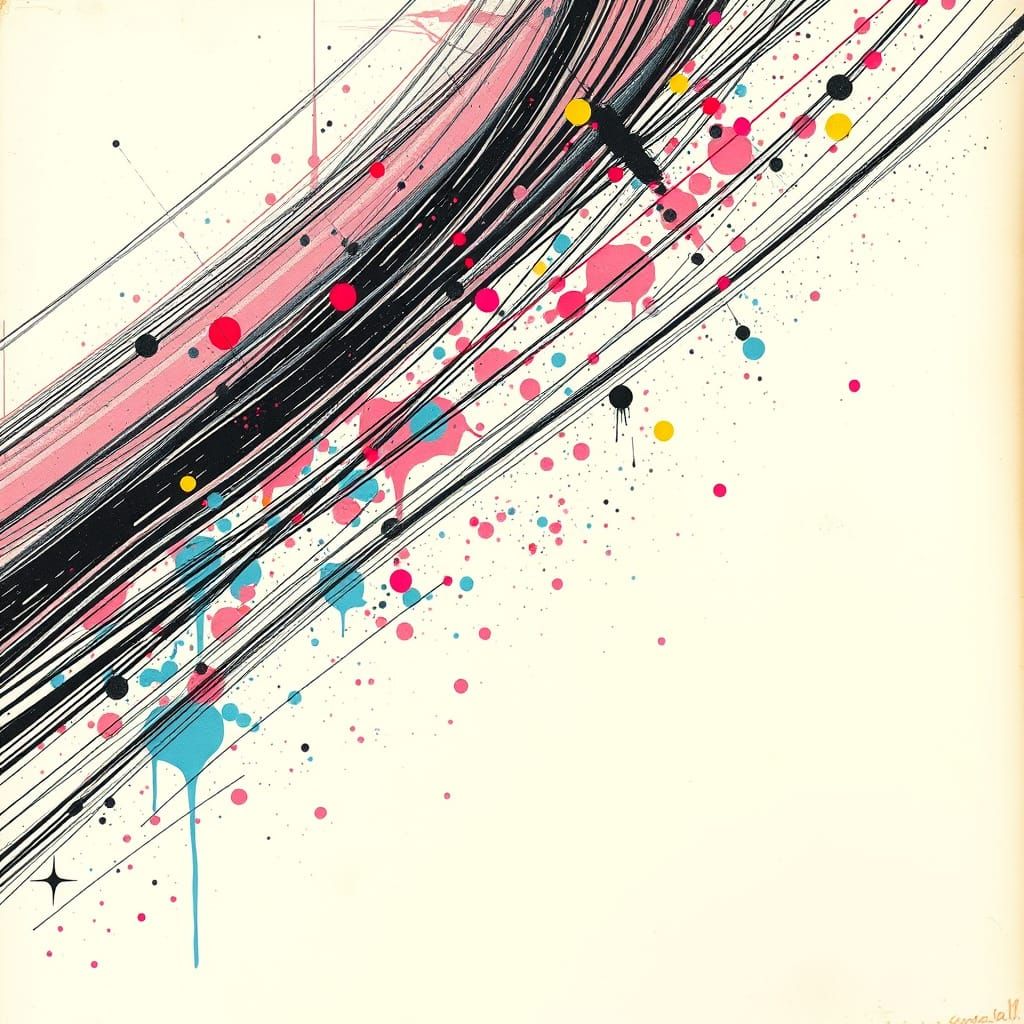Vibrant Splatter Art in Grunge Style