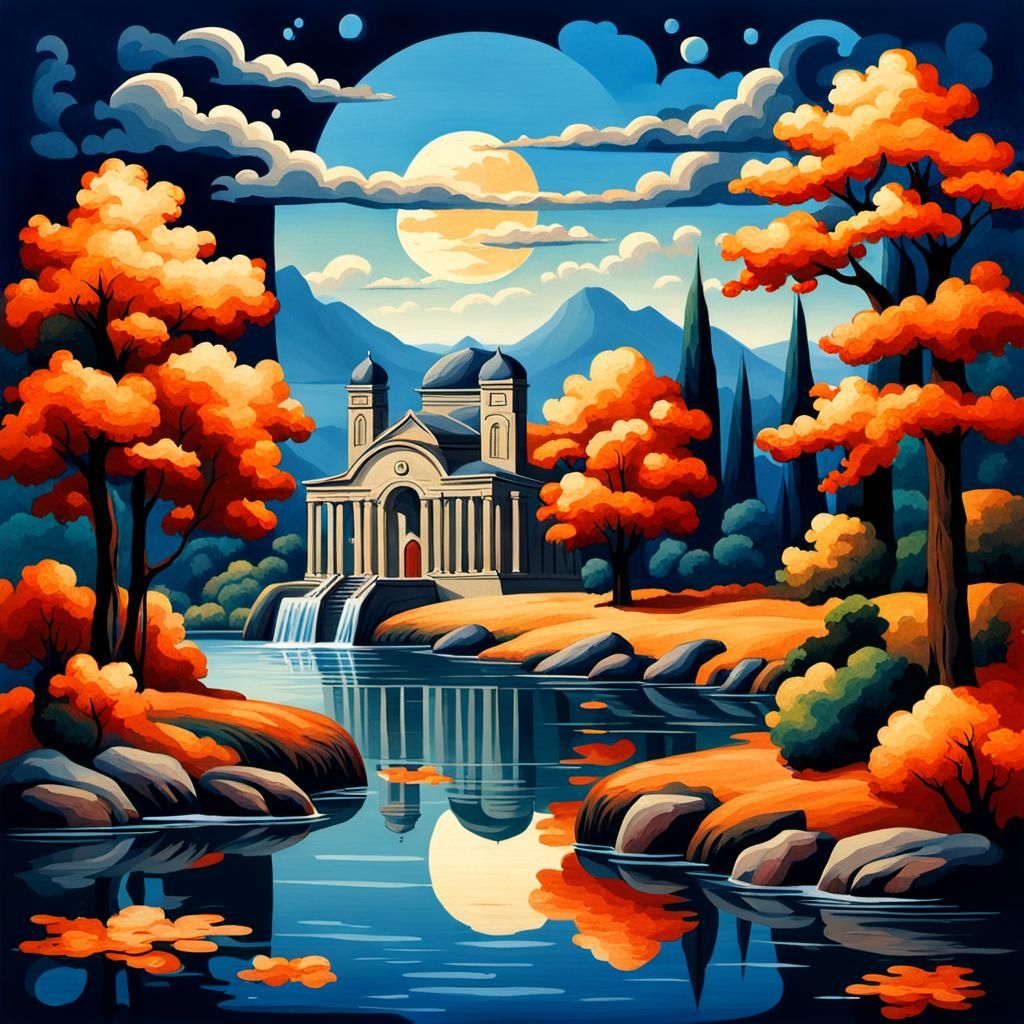 AI-Generated Serene Water Landscape