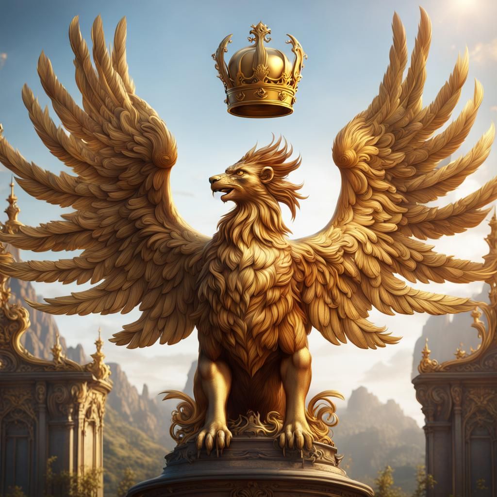 Golden Phoenix with Lion of Judah Coat of Arms