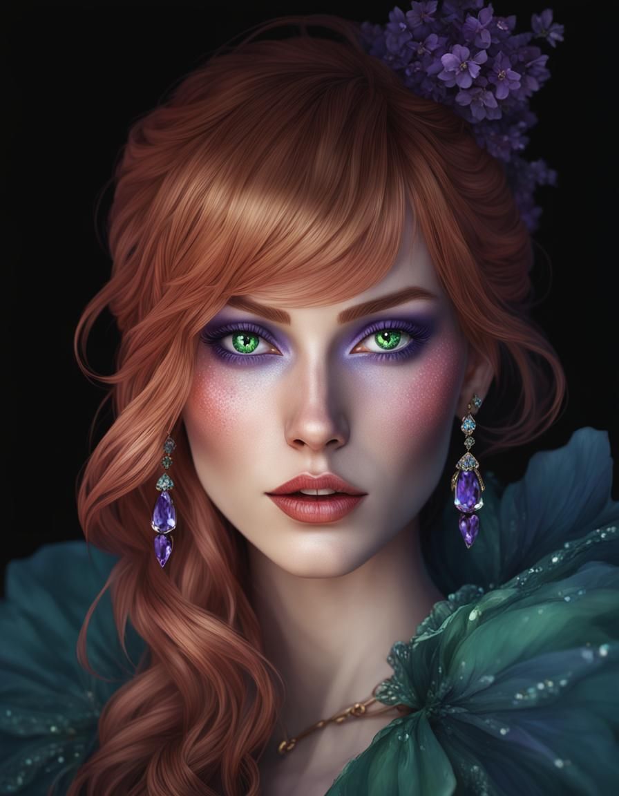 Gothic Woman with Jewels: Dark Fantasy Art