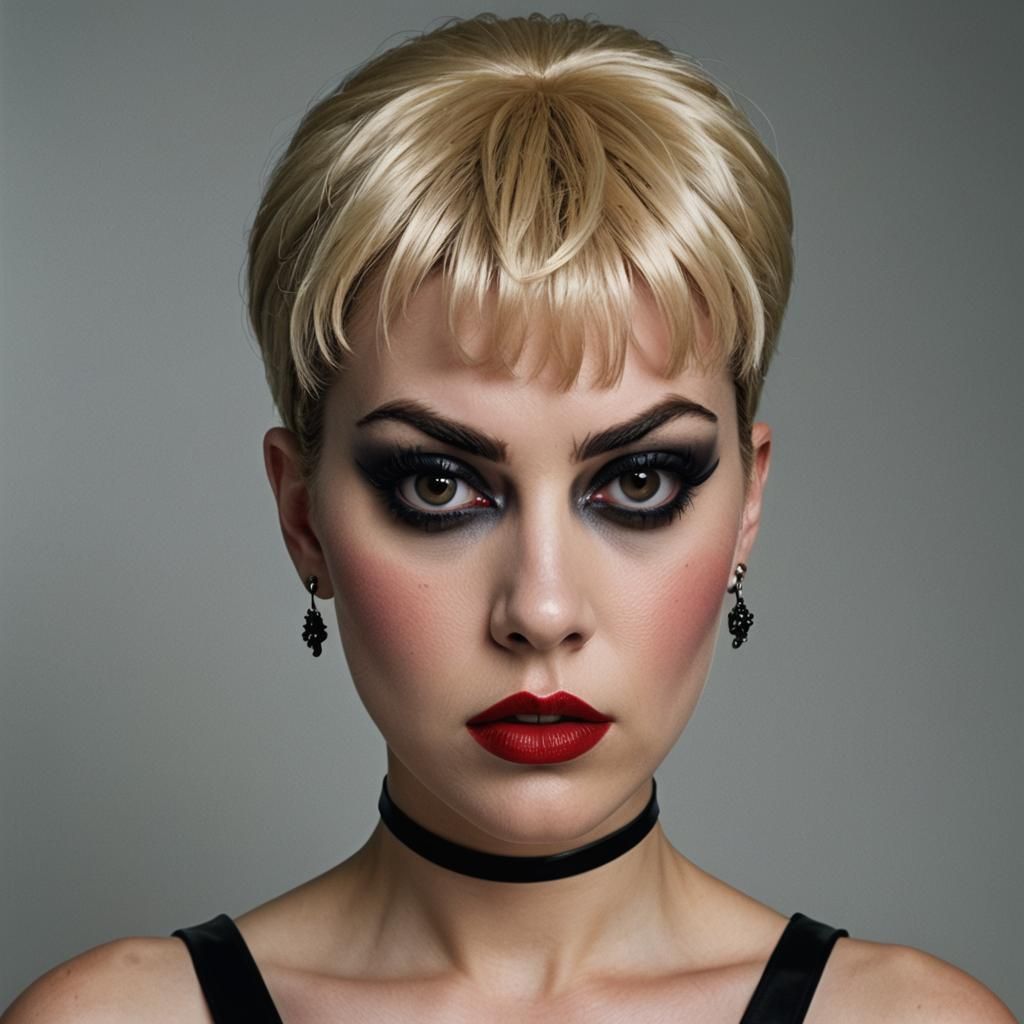 Goth Mistress Portrait with Dramatic Makeup
