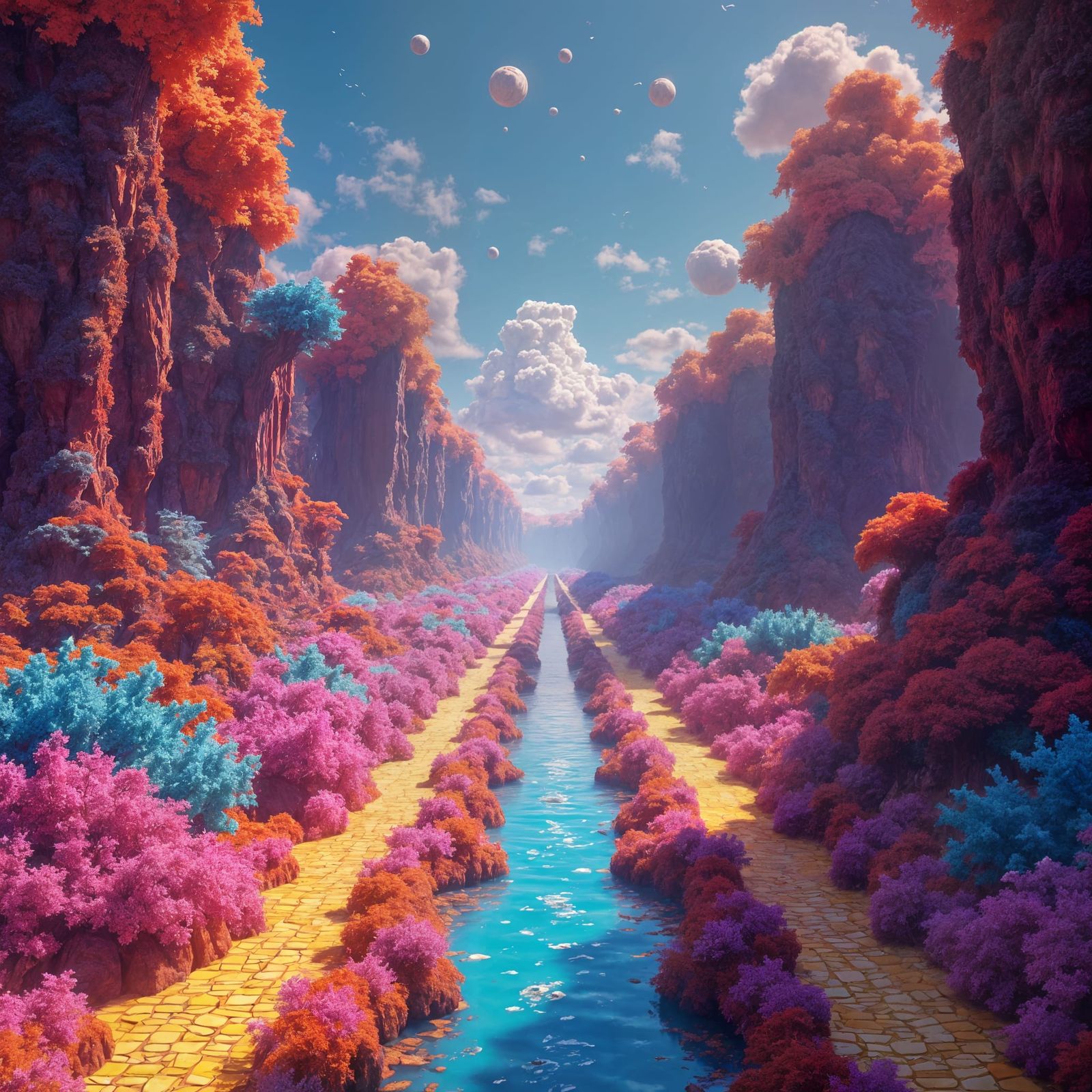 Psychedelic Wonderland: Symmetrical Surreal DMT Art