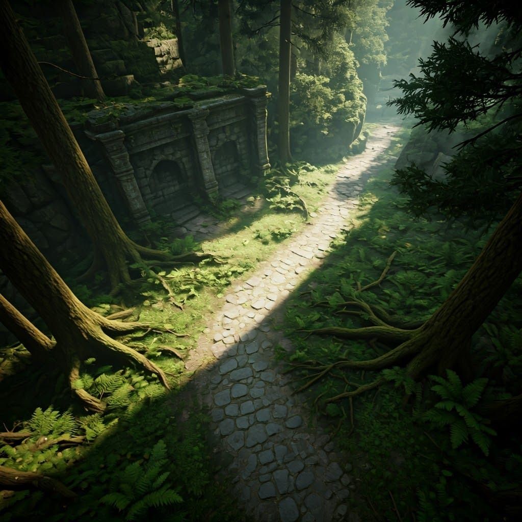 Ethereal Forest Landscape in Unreal Engine Style