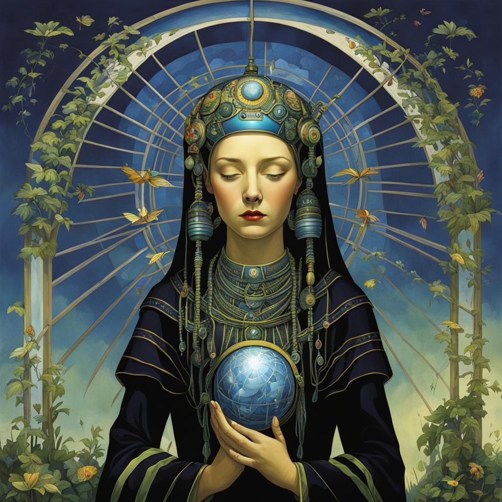 Android Avatar Anguish in Decorative Style