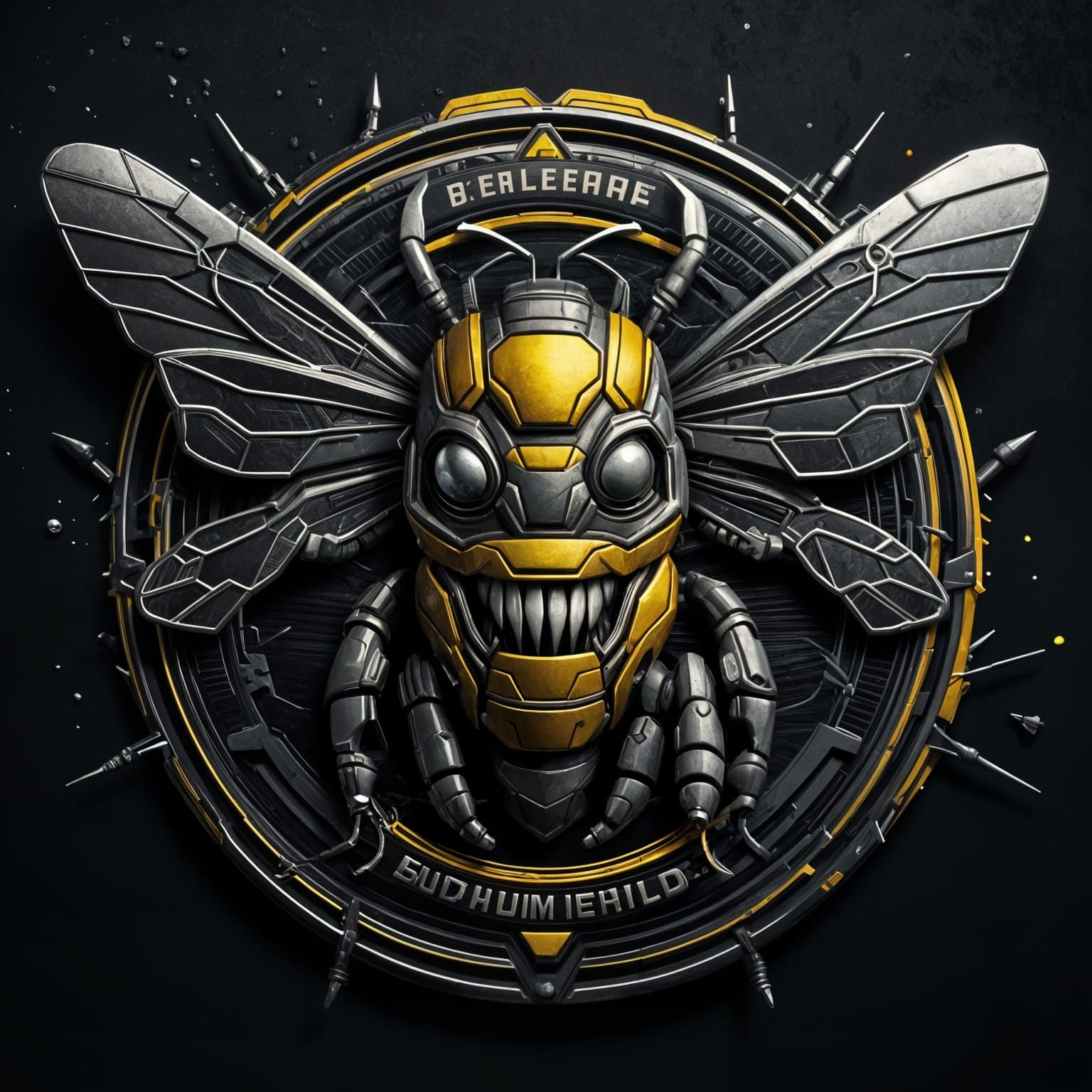 Sci-Fi Bumblebee Pilot Emblem in Minimalist Style