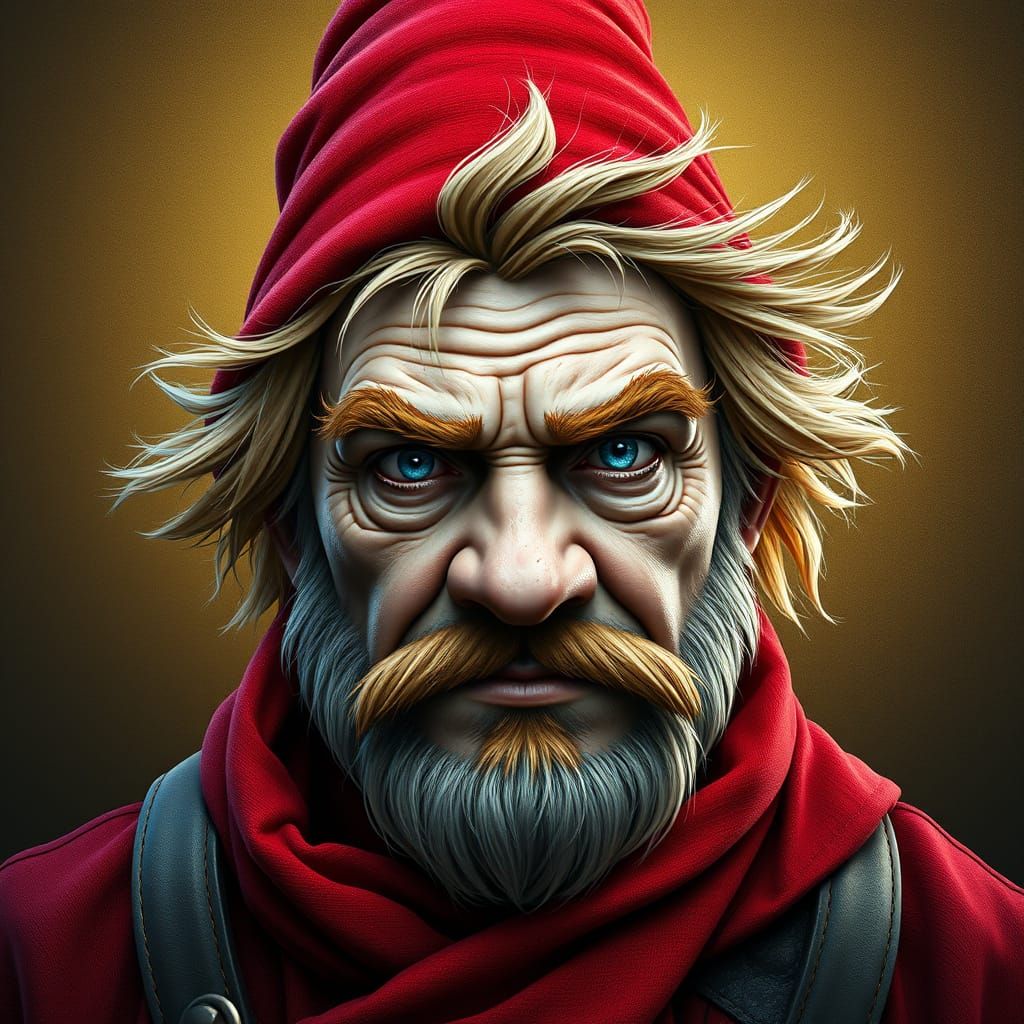 Mysterious Gnome Portrait in Realistic Fantasy Style