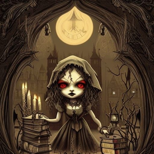 Gothic Witches Gathering with Ancient Arcane Symbols