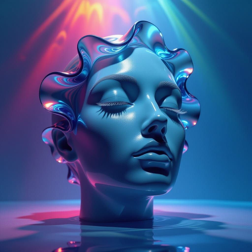 Sea Glass Sculptures with Dramatic Lighting and Color Depth