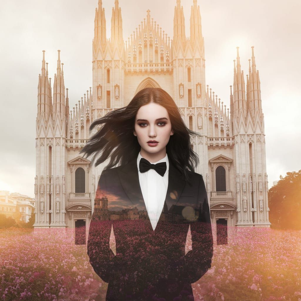 Gothic Cathedral Meets Vibrant Blooms in Hauntingly Beautifu...