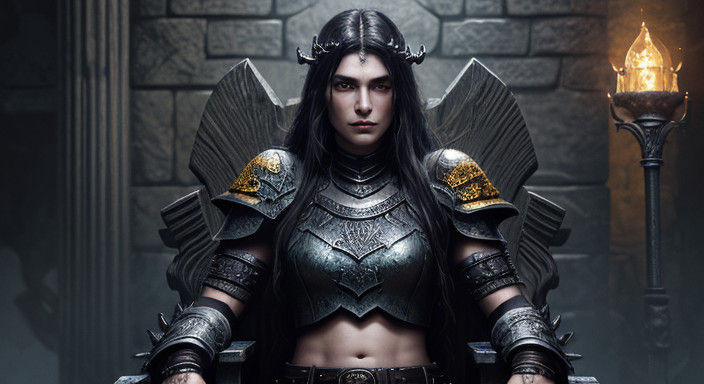 Hyperrealistic Dark Fantasy Portrait of a Barbarian Queen