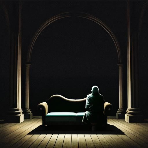 Enlightened Figure Seated in Darkness