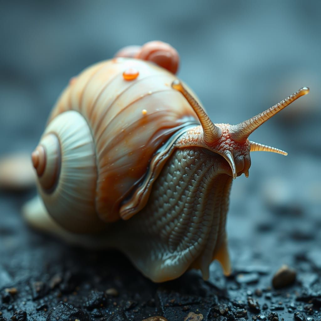 Biomorphic Snail Fusion in Hyper-Realistic Style