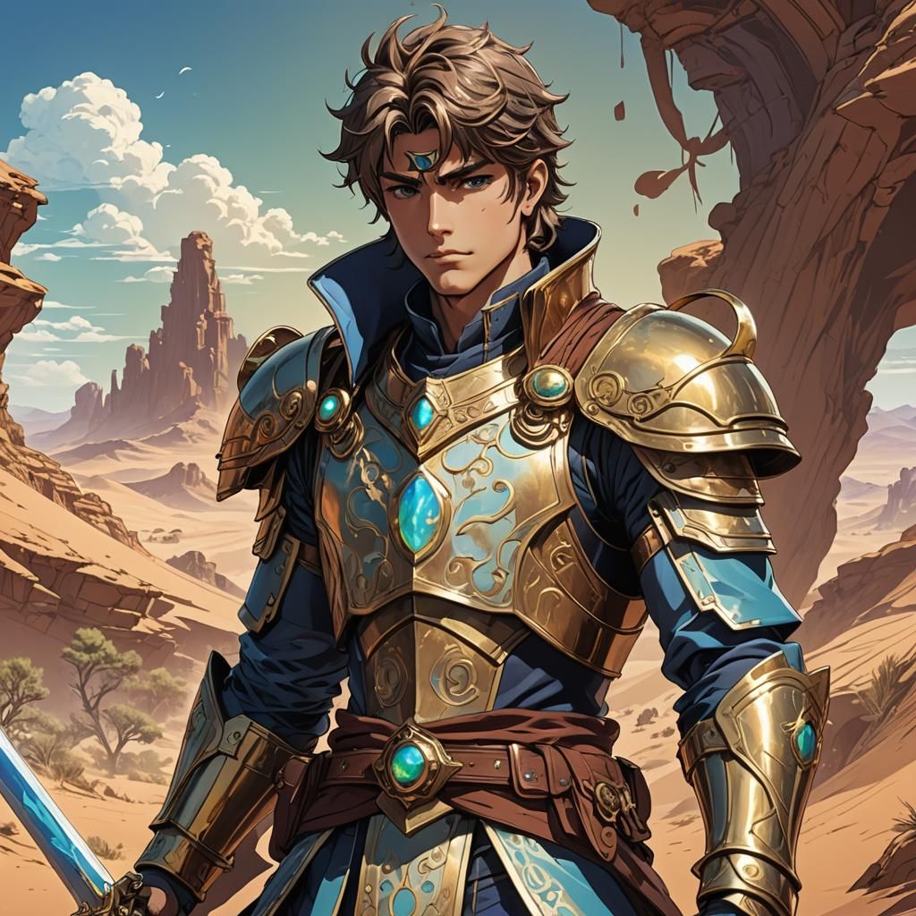 Bronzed Prince of the Opal Dunes: Anime-Style Art
