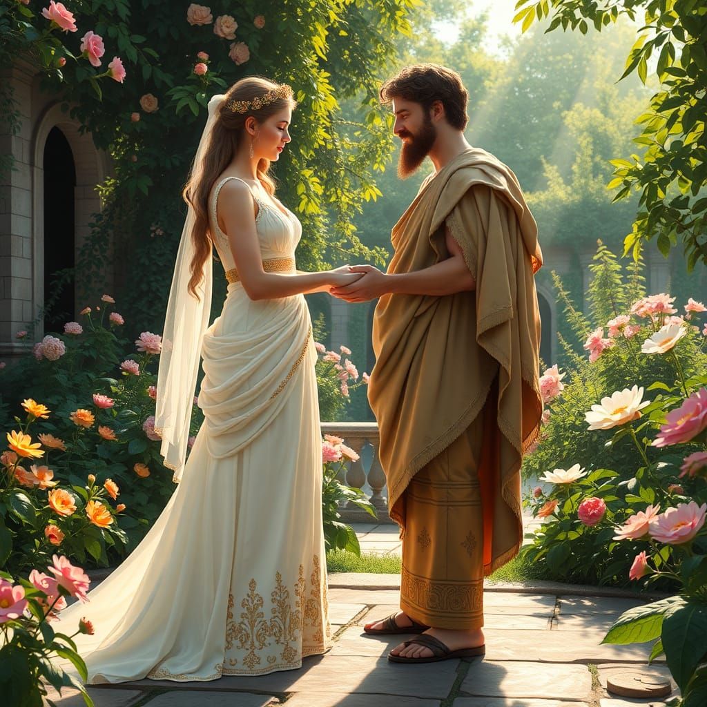 Athena and Vulcan's Wedding Ceremony in Garden
