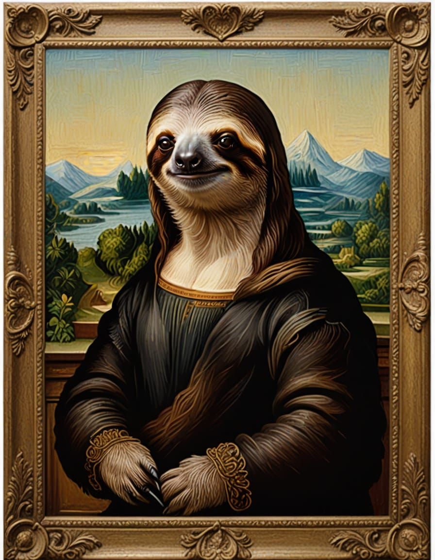 A sloth version of the Mona Lisa