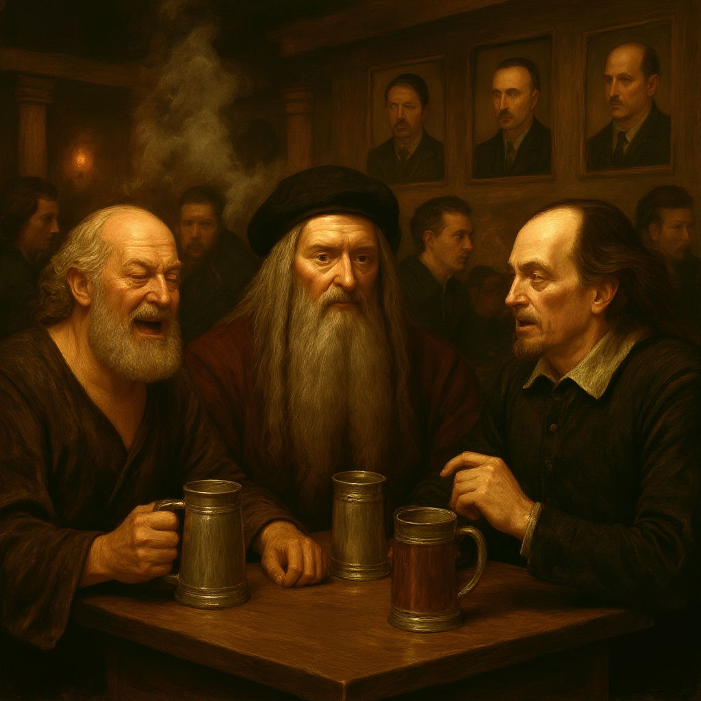 Dublin Tavern Scene: Great Minds Debate, Munkácsy Style