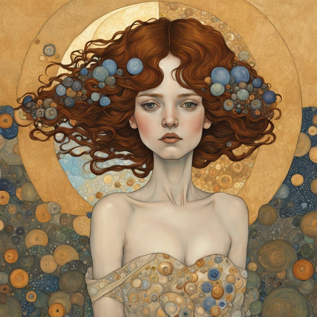 Abstract Portrait in Klimt, Moebius, Shapcott Styles