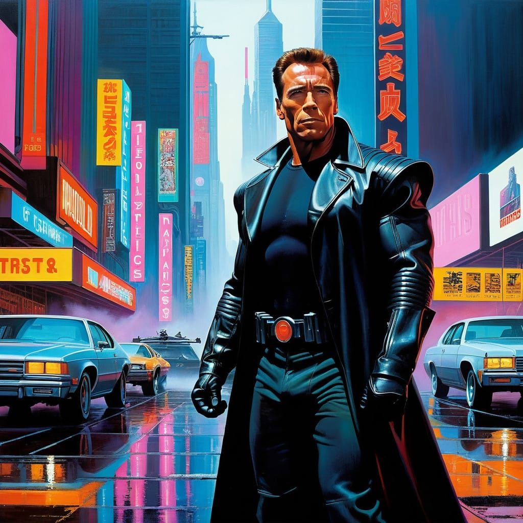 Cybernetic Guardian of the Neon Metropolis