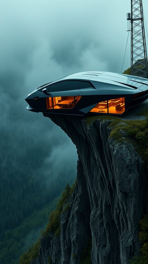 Lamborghini House Overlooking Misty Abyss