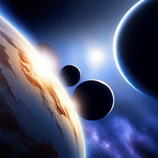 Planets in Space Inspired by Hayao Miyazaki