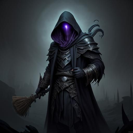 Mysterious Hooded Figure in Dark Fantasy Art