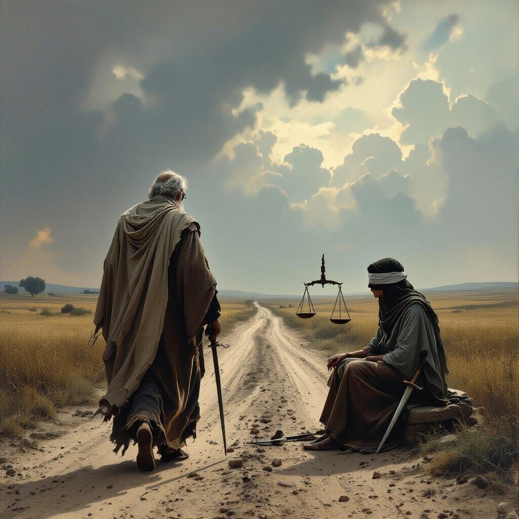 Allegorical Encounter on a Deserted Road