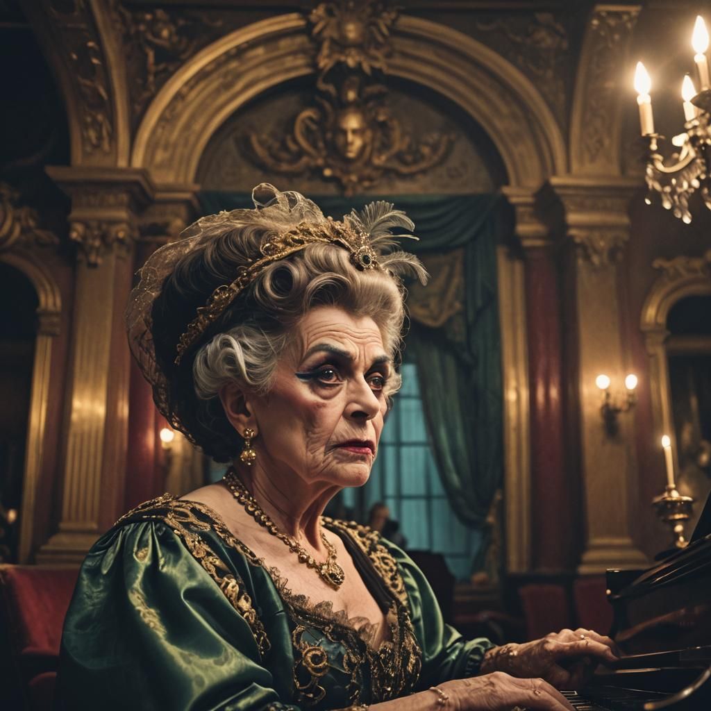 Transvestite Tosca Performance in Neoclassical Style