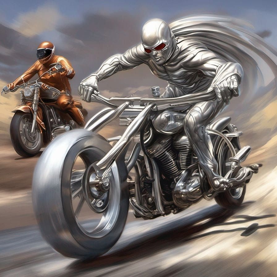 Futuristic Silver Motorcycle Design