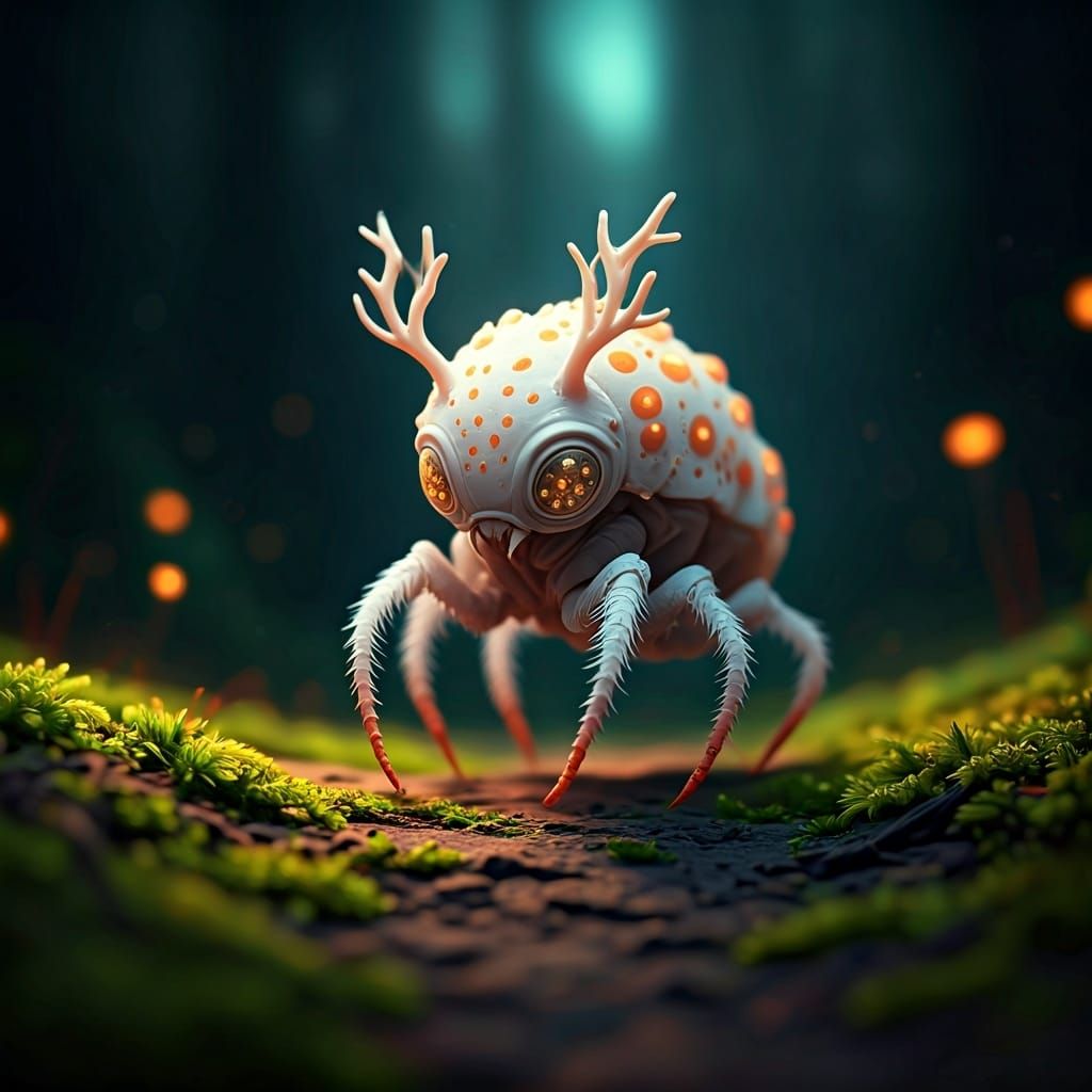 Otherworldly Aether Creature with Bioluminescent Details