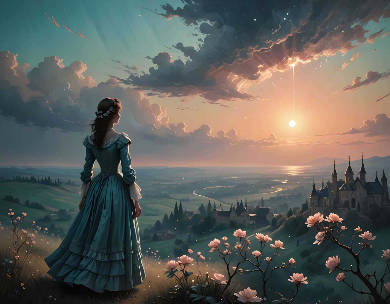 Victorian Heart in Pastel Colors as Impasto Painting