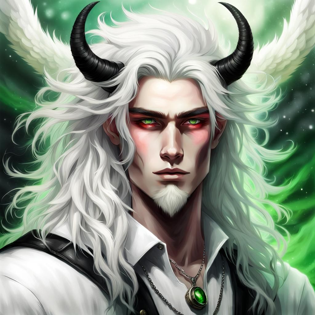 Striking Portrait of a Winged Young Man