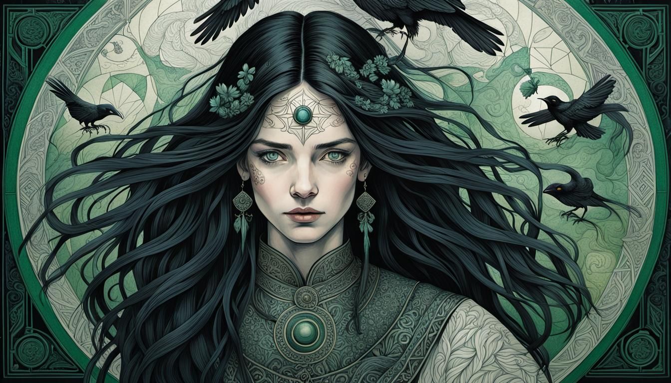 Mystical Woman with Piercing Gaze