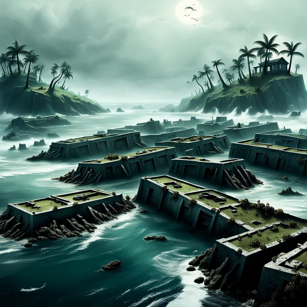 Zombie Island in Atlantic Ocean: 3D Digital Art