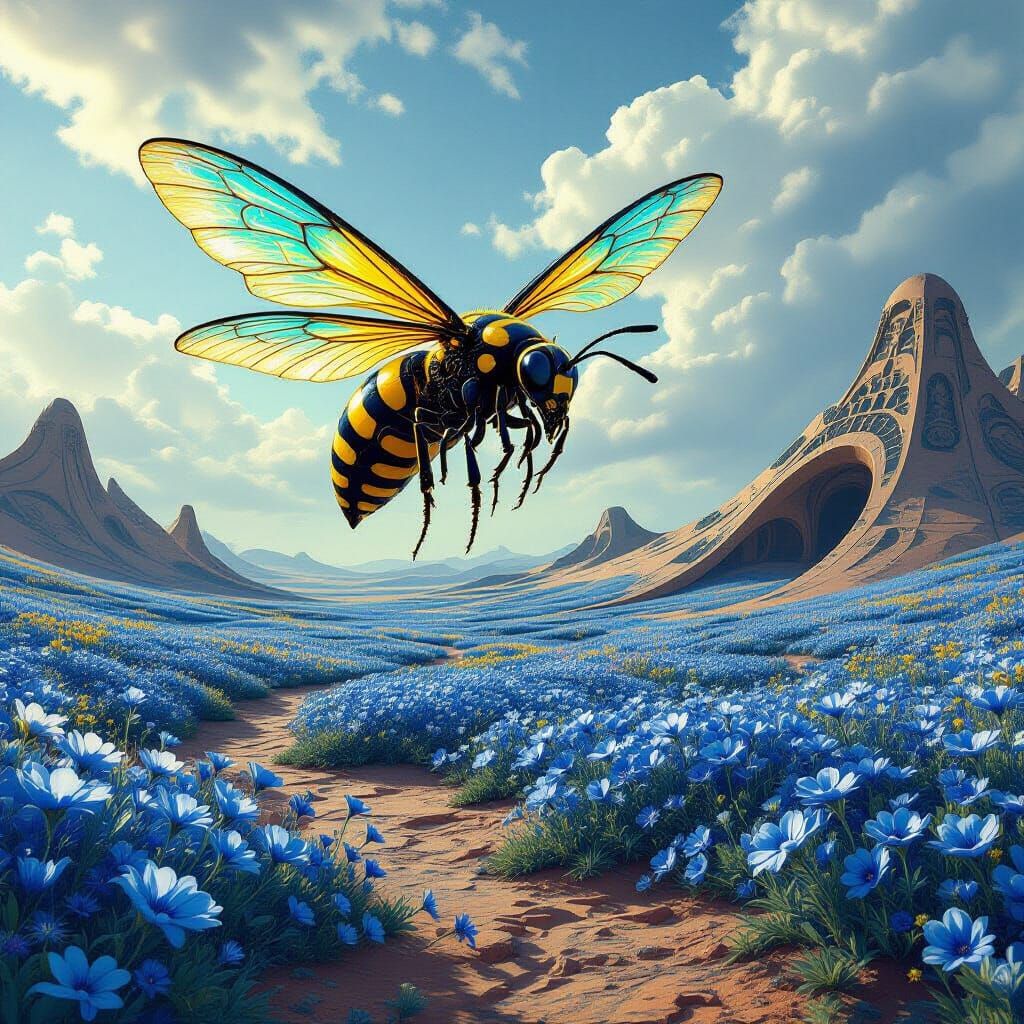 Symbiote Angelwasp Over Hyperbolic Cthulhu Shrine